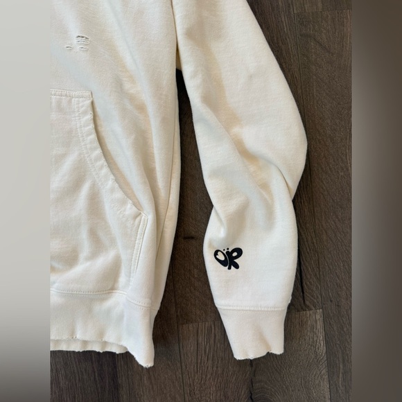 Olivia Rodrigo Distressed Sour Butterfly Hoodie Adult Medium Off White - Picture 10 of 11